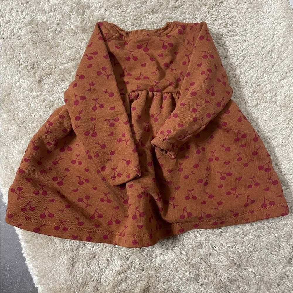 ZARA Plush Cherry Printed dress 12/18M - Picture 3 of 3